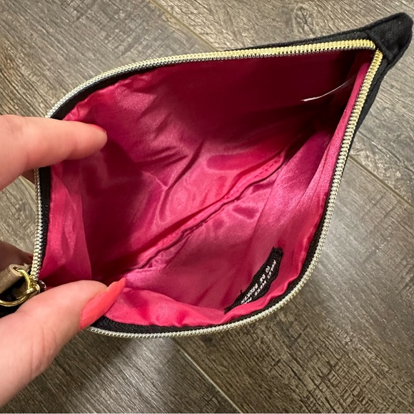 Ipsy Eyelash Mini Makeup Pouch Zip Closure Bag Organizer Pens Black Gold Beauty - Picture 5 of 8